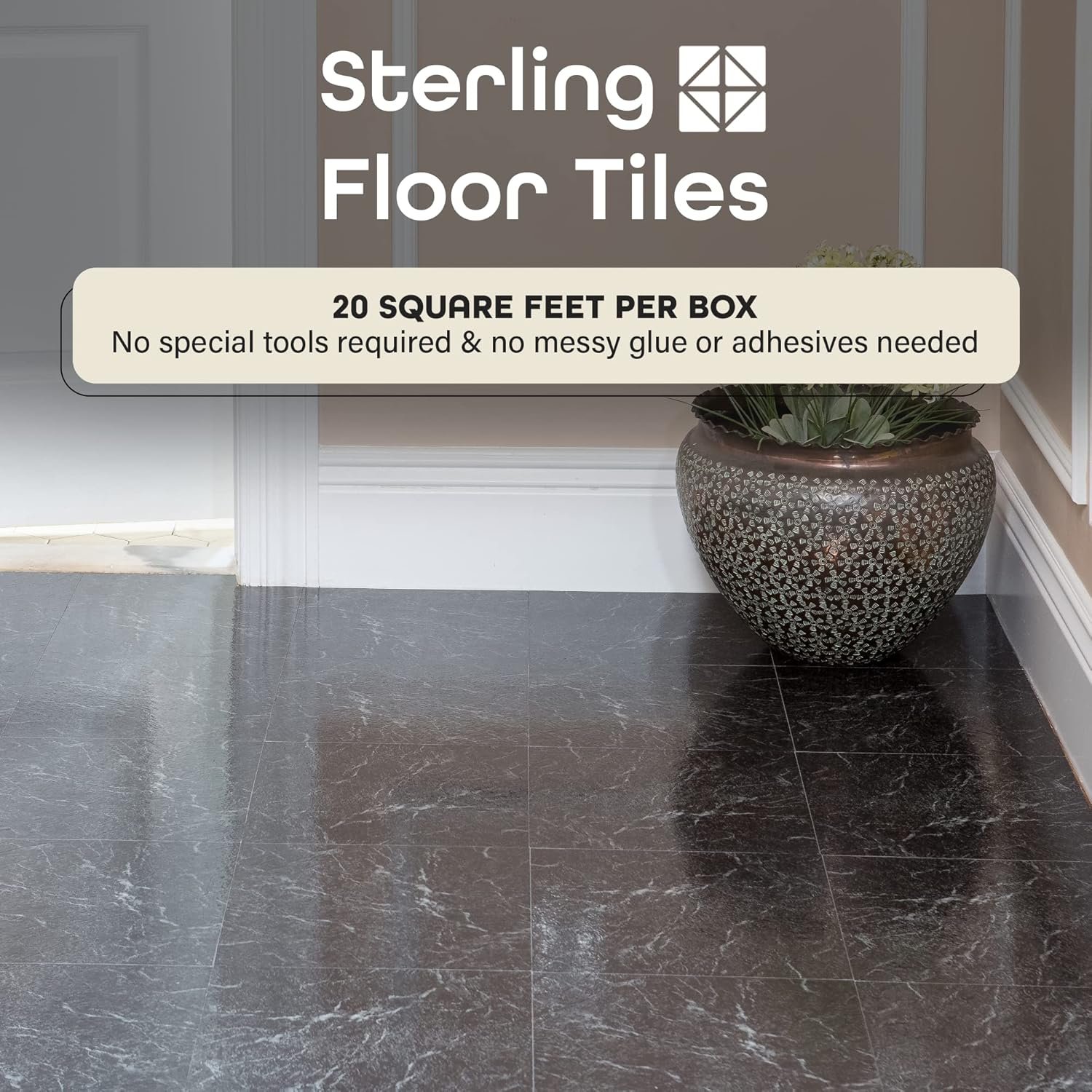 Achim Sterling Self-Adhesive Vinyl Floor Tiles (12" × 12")