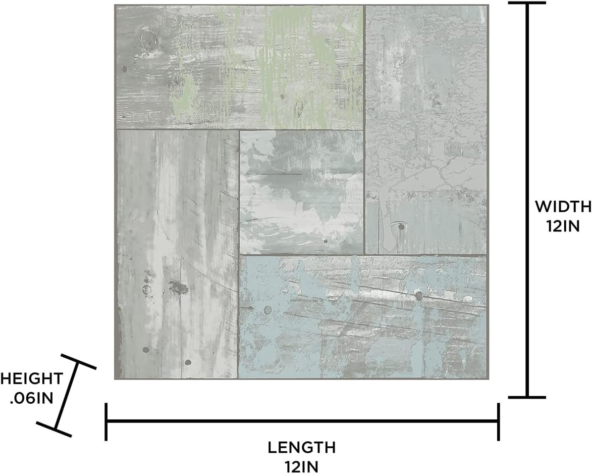 FloorPops FP3290 “Boardwalk” Vinyl Floor Tiles – Coastal Grey, Peel & Stick (10-Pack)