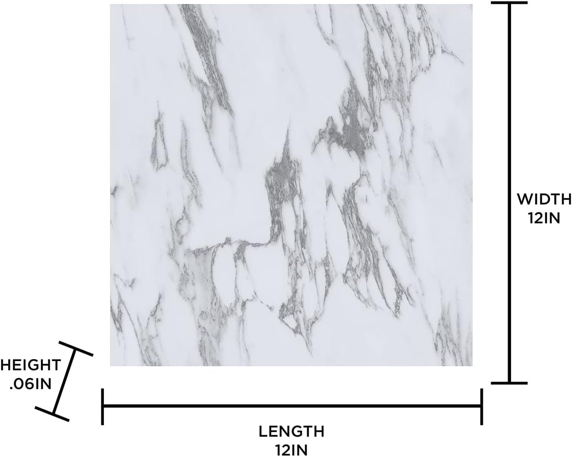 FloorPops FP3329 "Opaline" – Marble-Effect Vinyl Tiles (Pack of 10)
