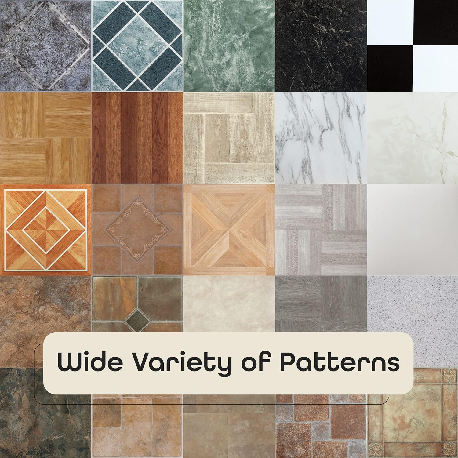 Nexus Self-Adhesive Vinyl Floor Tiles (12″ × 12″, 20 Tiles)