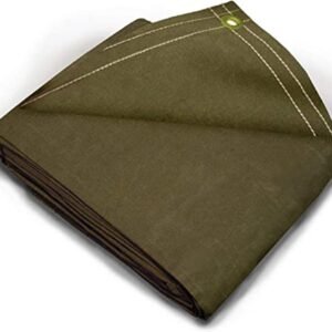 Heavy-Duty Canvas Tarp 10′ × 12′ – Strong Coverage with Brass Grommets