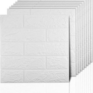 Sodeno Self-Adhesive Waterproof 3D Wall Panels (White Faux Brick) – Stylish & Easy Wall Makeovers