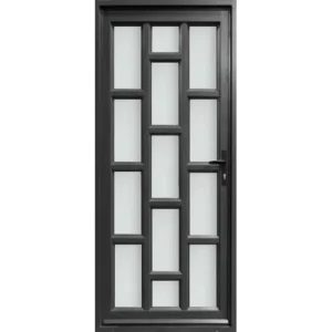 Aluminum Door Charcoal Staggered Left-Hand Opening W900 × H2100 MM