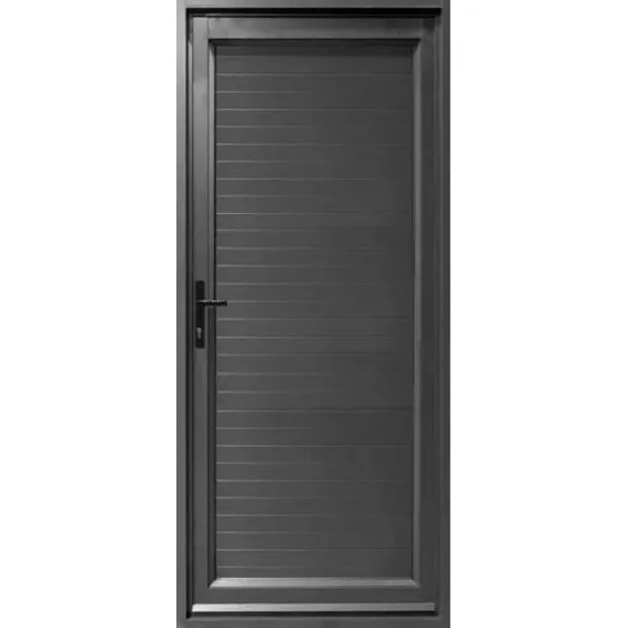 Aluminum Door Charcoal Horizontal Slats – Right Hand Opening (W900 × H2100 MM)