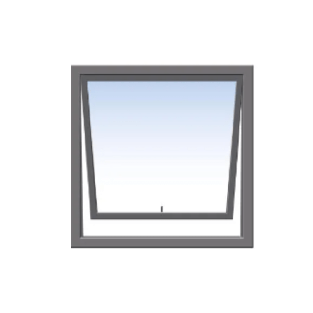 Aluminum Top-Hung Window PT66 Obscure Charcoal – Ventilation & Privacy Combined