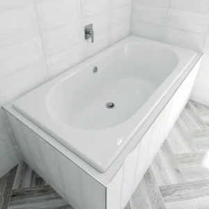 Iqwa White Built-in Straight Bath – 1800 × 900 mm