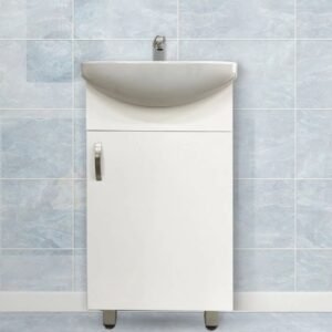 Lebo White Floor-Standing Cabinet & 450 mm Ceramic Basin