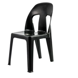 Buy the heavy duty black plastic party chair from SA Home Builder Store — sturdy, lightweight, weather-resistant seating ideal for events, parties, patios, verandas, cafes and home use.