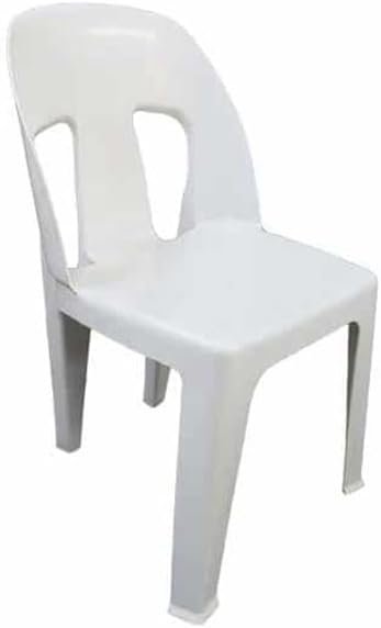 Curly Care HOA0079 White Plastic Chair – Lightweight Indoor & Outdoor Seating