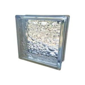 Glass Bricks Ice Flower 190×190×80 mm – Decorative Glass Building Blocks