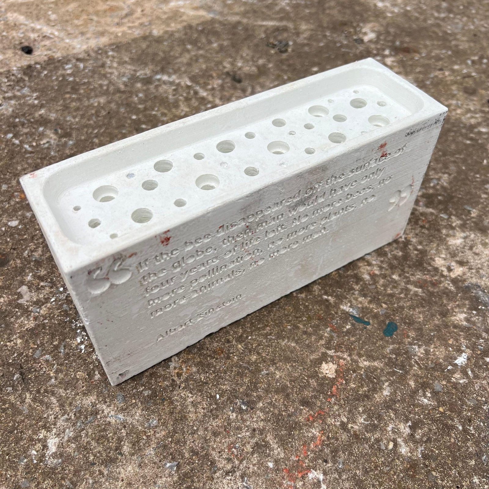 White Bee Brick – Eco-Friendly Bee Habitat Brick for Sustainable Building