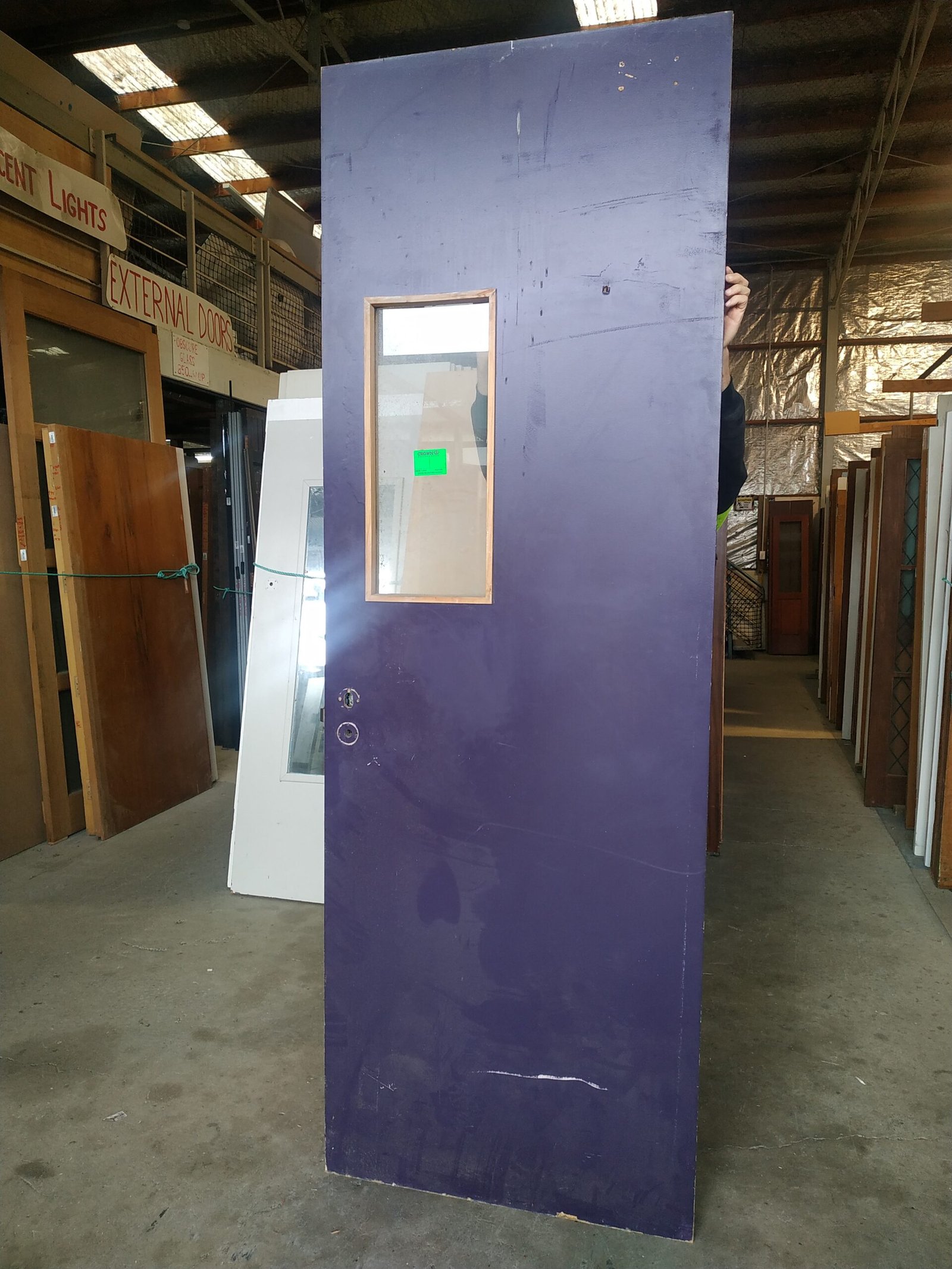 Internal Painted Flush Door β 1 Glass Pane