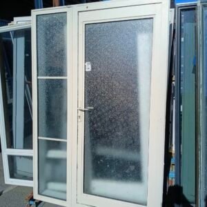 External Cream Double Glazed Aluminum Door with Sidelight – 1340 × 2050mm