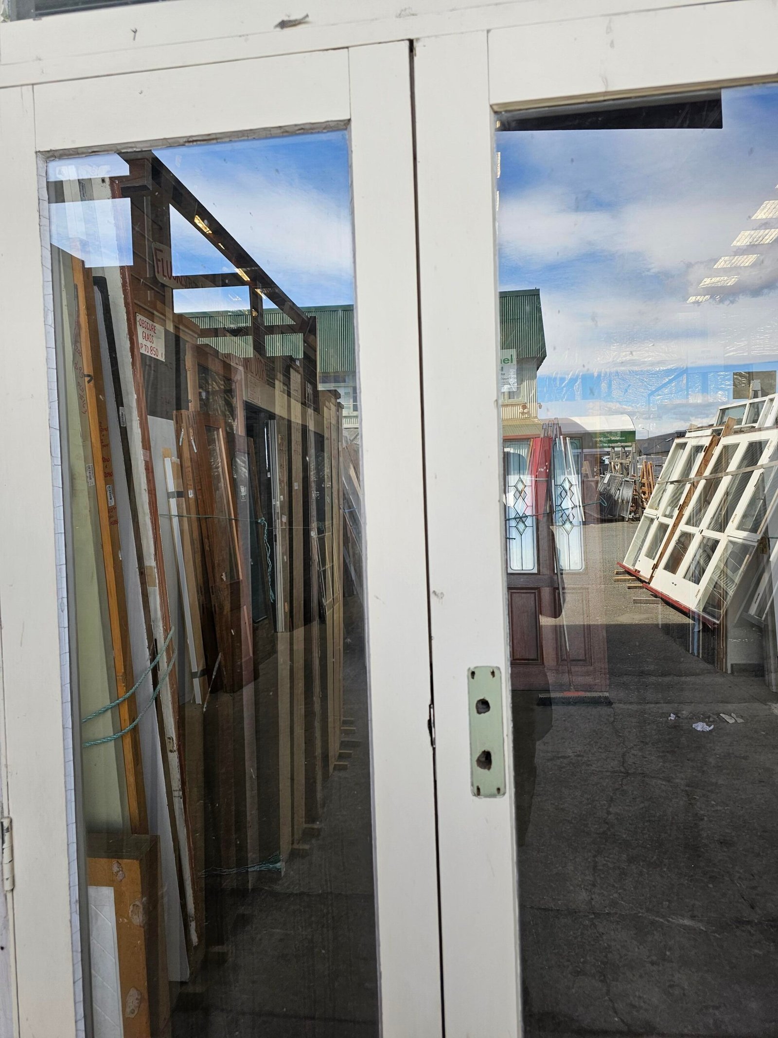 External Painted 2 Pane French Door with Top light & Sidelight