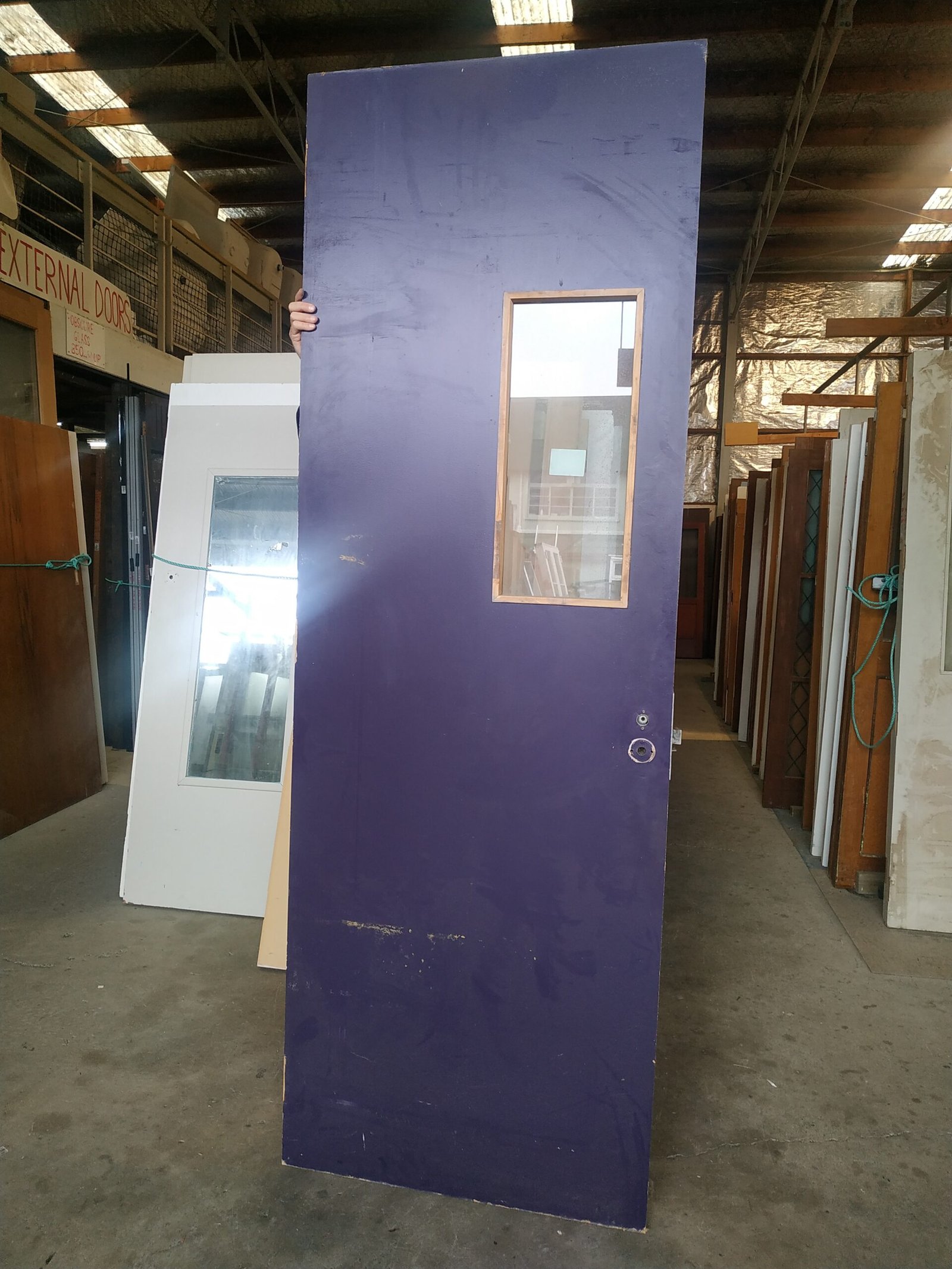 Internal Painted Flush Door β 1 Glass Pane