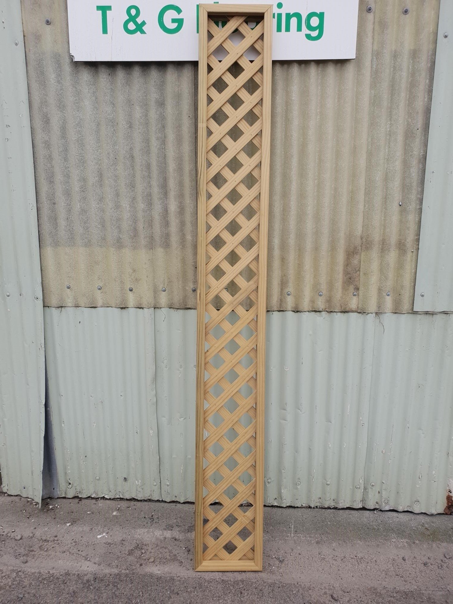 Framed Diagonal Trellis 2400 × 300 – Timber Fence Topper & Garden Trellis Panel