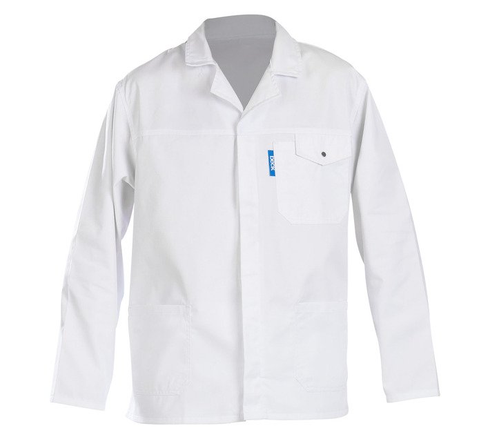 Beck Poly Cotton Long Sleeve Dust Coat White Size 48 — SA Home Builder Store