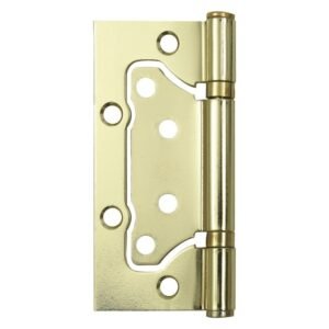 Builders Flush Hinge Brass Plated 100 mm — SA Home Builder Store