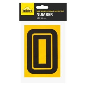 Builders Vinyl Reflective Number 0 Yellow - Exclusive to Builders — SA Home Builder Store