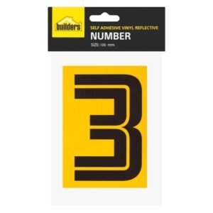 Builders Vinyl Reflective Number 3 Yellow - Exclusive to Builders — SA Home Builder Store