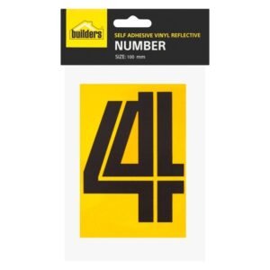 Builders Vinyl Reflective Number 4 Yellow - Exclusive to Builders — SA Home Builder Store