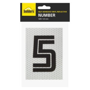 Builders Vinyl Reflective Number 5 White - Exclusive to Builders — SA Home Builder Store