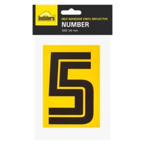 Builders Vinyl Reflective Number 5 Yellow - Exclusive to Builders — SA Home Builder Store