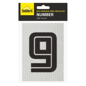 Builders Vinyl Reflective Number 9 White - Exclusive to Builders — SA Home Builder Store