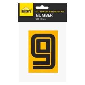 Builders Vinyl Reflective Number 9 Yellow - Exclusive to Builders — SA Home Builder Store