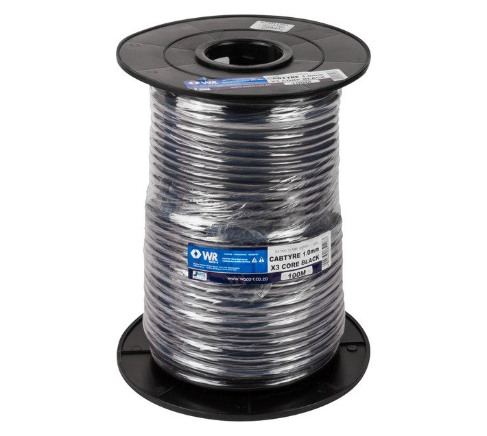 Cabtyre 3 Core Cable R1 Black 1 mm Per Meter — SA Home Builder Store