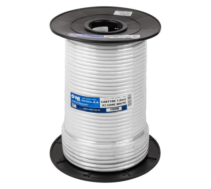 Cabtyre 3 Core Cable R1 White 1 mm Per Meter — SA Home Builder Store