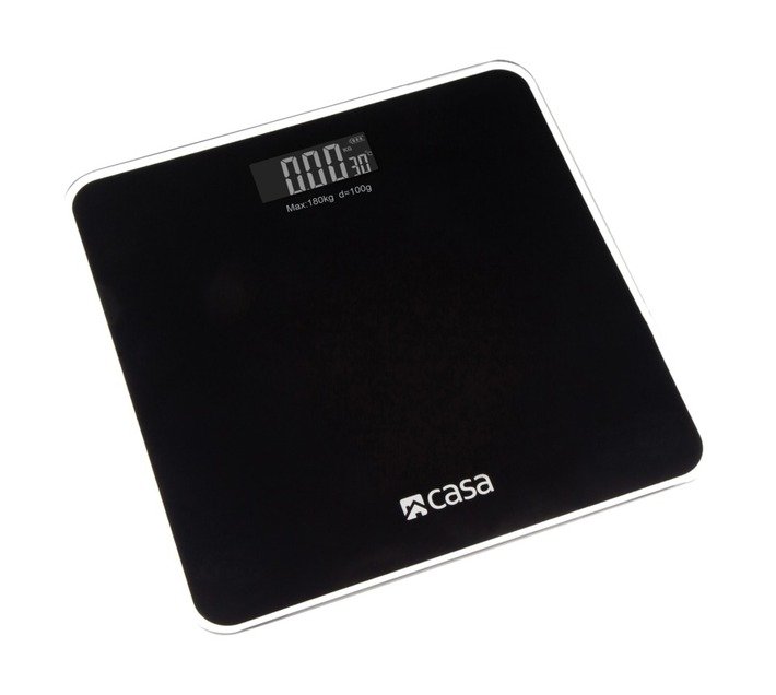 Casa Square Nero Electronic Glass Scale Black 335 x 328 x 45 mm — SA Home Builder Store