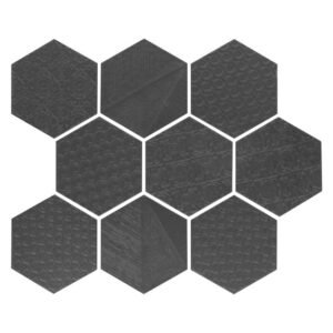 Ceramic Wholesalers Hexagonal Mosaic Tiles Black Dust 335 x 280 mm — SA Home Builder Store