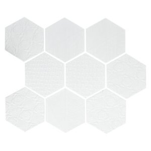 Ceramic Wholesalers Hexagonal Porcelain Tile White Dust 335 x 280 mm — SA Home Builder Store
