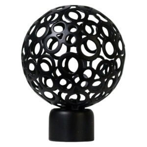 Decor Depot Curtain Rod Mesh Ball Finial Black 25 mm — SA Home Builder Store