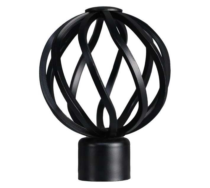 Decor Depot Rod Twist Ball Finial Black 25 mm — SA Home Builder Store