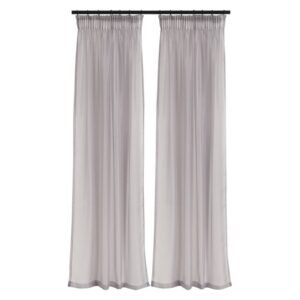 Design Collection 2 x Voile Plain Taped Curtains Grey 1400 x 2180 mm — SA Home Builder Store