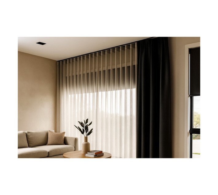 Design House Ceiling Mounted Wave Curtain Rail Black 2500 mm — SA Home Builder Store