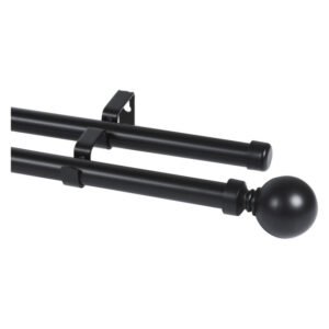 Design House Double Ball Curtain Rail Black 2000 mm — SA Home Builder Store