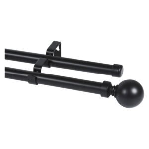 Design House Double Ball Curtain Rail Black 2500 mm — SA Home Builder Store