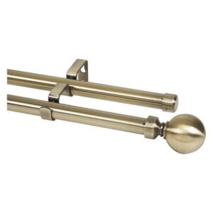 Design House Double Ball Curtain Rail Brass 2000 mm — SA Home Builder Store