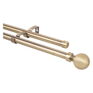 Design House Double Ball Curtain Rod Brass 3000 mm — SA Home Builder Store