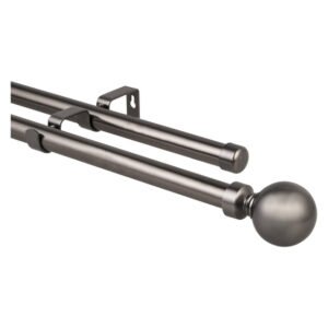 Design House Double Ball Curtain Rod Grey 2000 mm — SA Home Builder Store