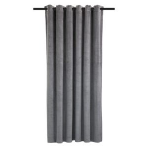 Design House Jacquard Velvet Eyelet Curtain - Grey (2300 x 2500mm) — SA Home Builder Store