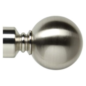 Design House Solid Ball Finial for Steel Rods Brushed Silver 25 mm — SA Home Builder Store
