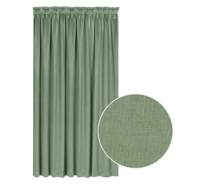 Design House Taped Textured Lined Weave Curtain Green 2180 x 1400 mm — SA Home Builder Store