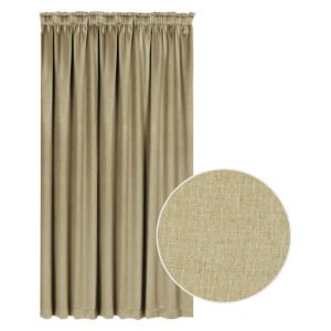 Design House Textured Lined Weave Curtain Natural 2500 x 1400 mm — SA Home Builder Store