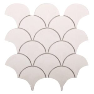 Douglas Jones 1300 Gloss Fan Mosaic Tile - White (90 x 85 x 8mm) — SA Home Builder Store