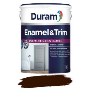 Duram Enamel and Trim Paint Dark Brown 5 L – Water-Based, Durable Enamel Paint for Trim and Surface — SA Home Builder