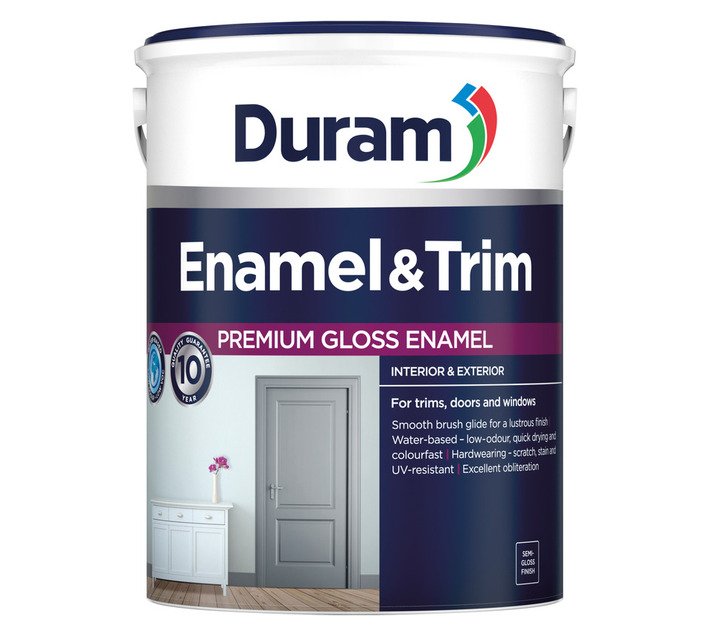 Duram Enamel and Trim Water Based Deep Tint Base Paint 5 Litre – Semi-Gloss Enamel for Door and Trim (Colourant